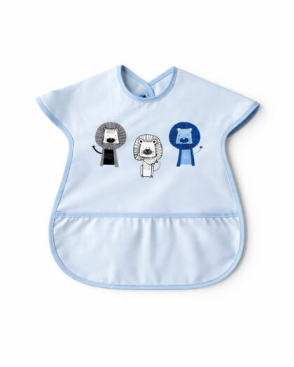 Erkek Bebek Açık Mavi Renk Sıvı Geçirmez Önlük