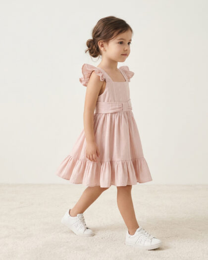 Kız Çocuk Şık Pembe Elbise
