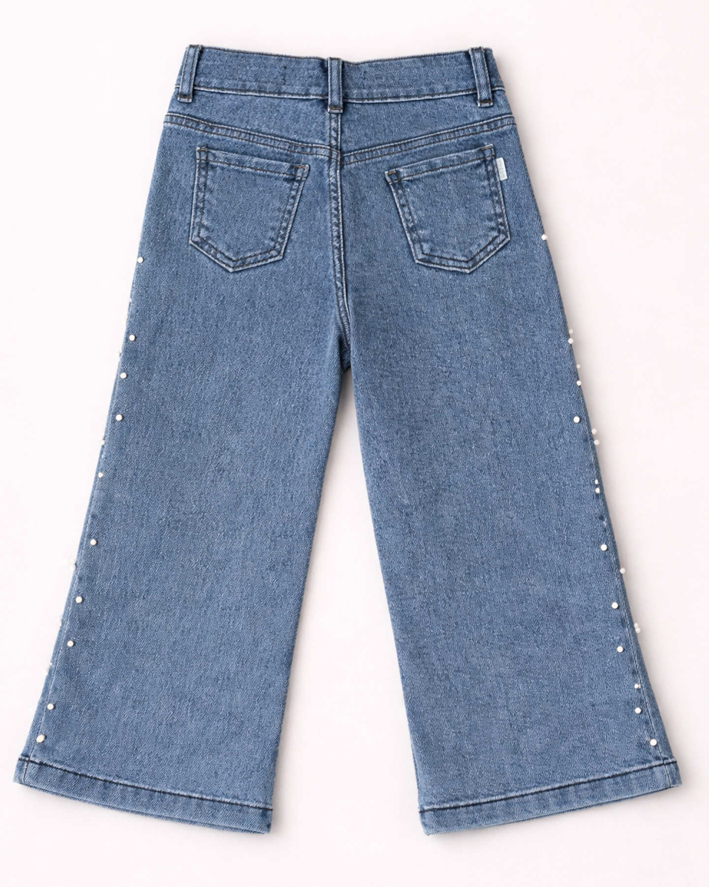 Girl’s Pearl-Detail Flared Jeans - Image 2