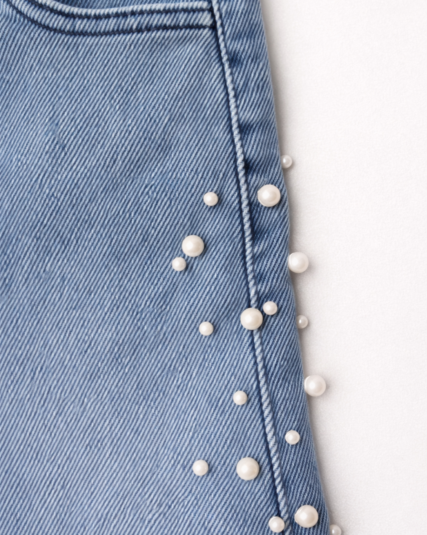 Girl’s Pearl-Detail Flared Jeans - Image 4