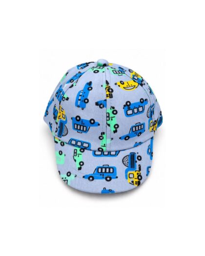 Erkek Bebek Araba Desenli Şapka 0-18 Ay