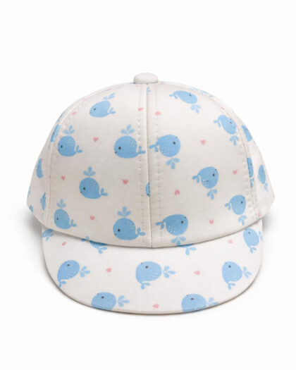 Yenidoğan Bebek Mavi Desenli Şapka 0-18 Ay