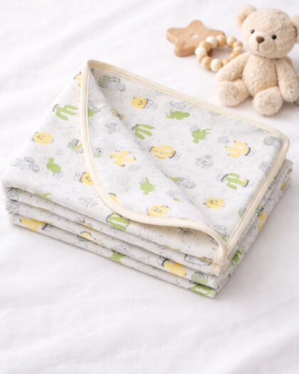 Penye Çift Kat Kaliteli Desenli Bebek Battaniyesi 80×90cm