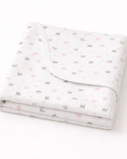 Penye Çift Kat Kaliteli Desenli Bebek Battaniyesi 80×90cm