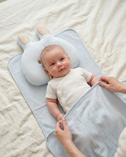 Erkek Bebek Pembe Battaniyeli Yastıklı 3'lü Alt Açma Seti