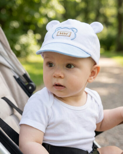 Erkek Bebek Yumusak Mavi Şapka 0-18 Ay