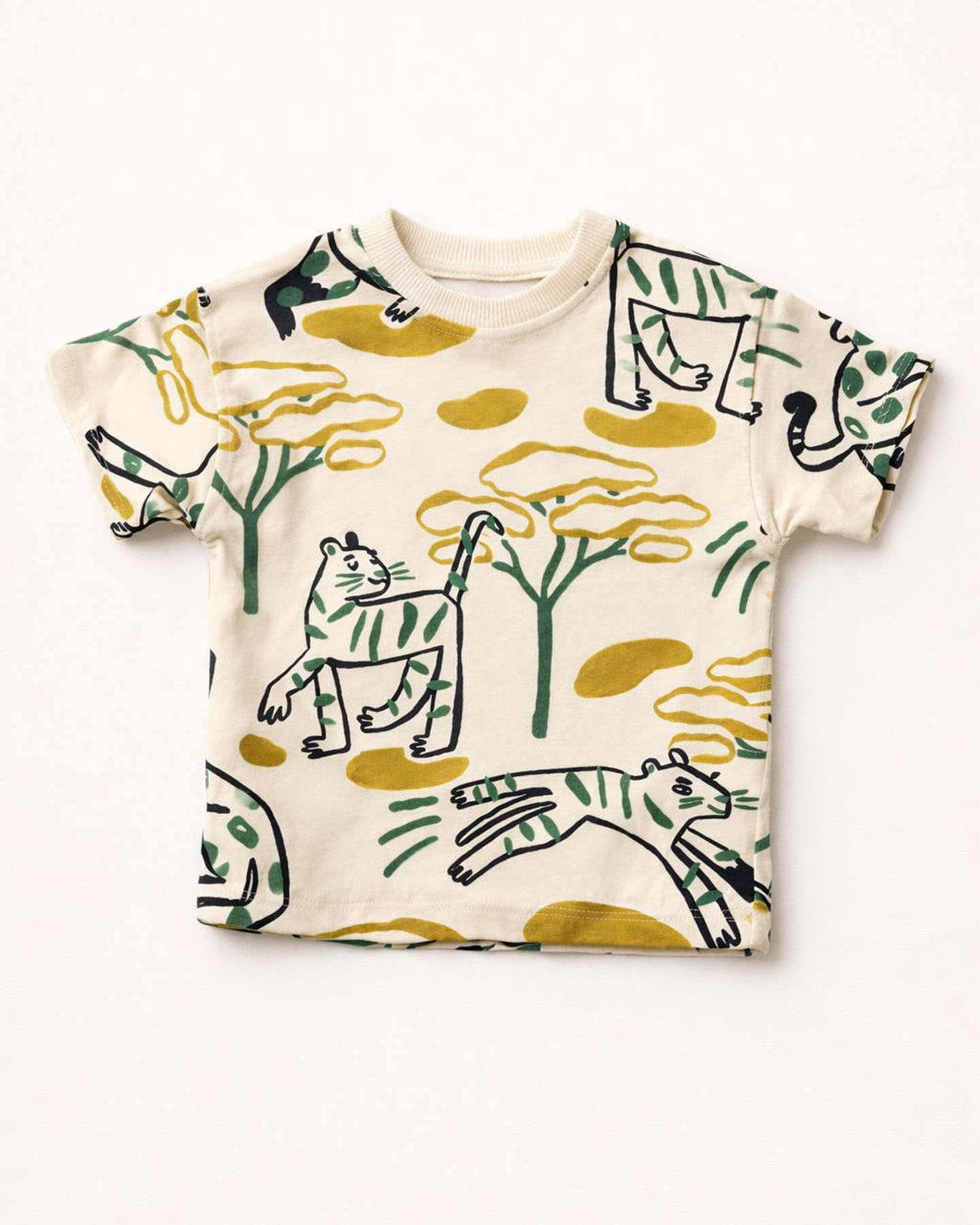 Baby Boy Tiger-Print Short-Sleeved Cotton Summer T-Shirt - Image 5